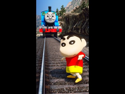 Shin Chan Meets Thomas The Train Engine #shorts
