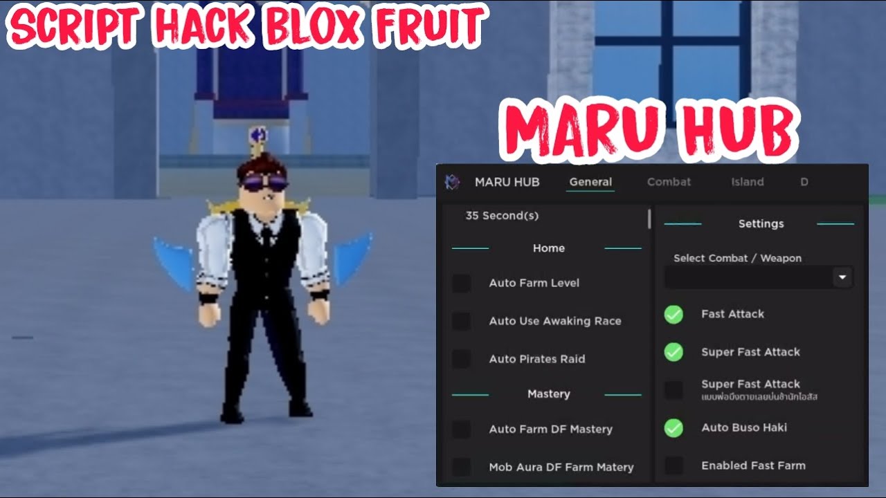 Blox fruit Review script hack có phí [MARU HUB]trên mobile và pc phú ...