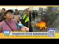 Manifestantes indignados por la extorsión contra el transporte público