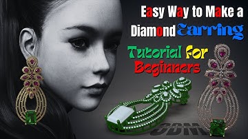 Easy Way to Make a Diamond Earring | Tutorial for Beginners | Learn CAD Design Tutorials