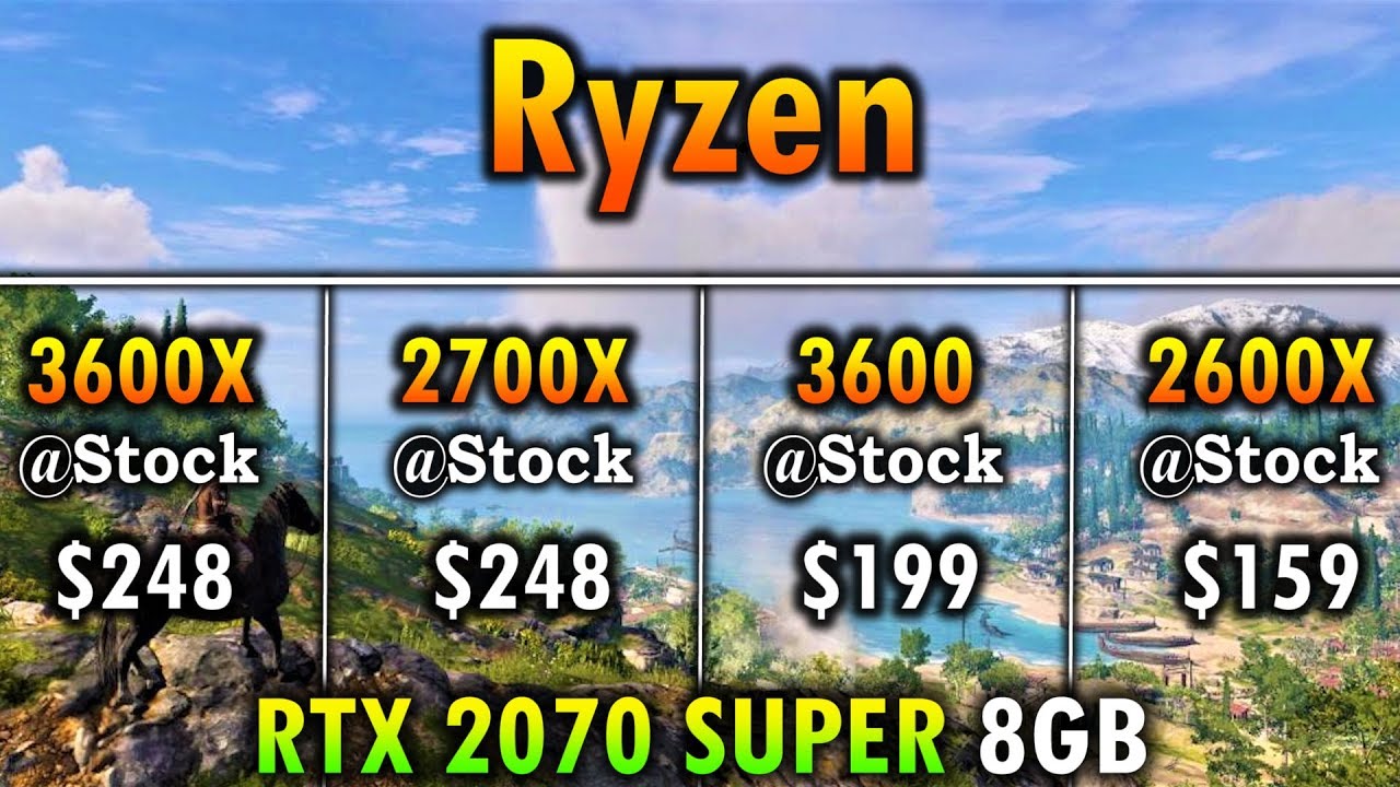 3600X vs Ryzen 7 2700X vs Ryzen 5 3600 vs Ryzen 5 2600X | RTX 2070 8GB - YouTube