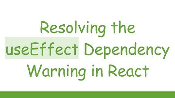 Resolving the useEffect Dependency Warning in React
