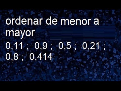 Ordena De Menor A Mayor Los Numeros Decimales Youtube