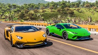 Forza Horizon 5 Drag race: Lamborghini Aventador SV vs Huracan Performante