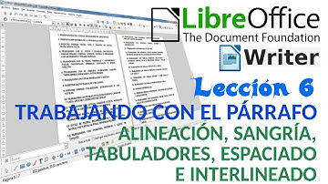 Tutorial LibreOffice Writer - 06/40 Alineación, sangría, tabuladores, espaciado e interlineado.