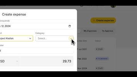 Assign category and project to your expense