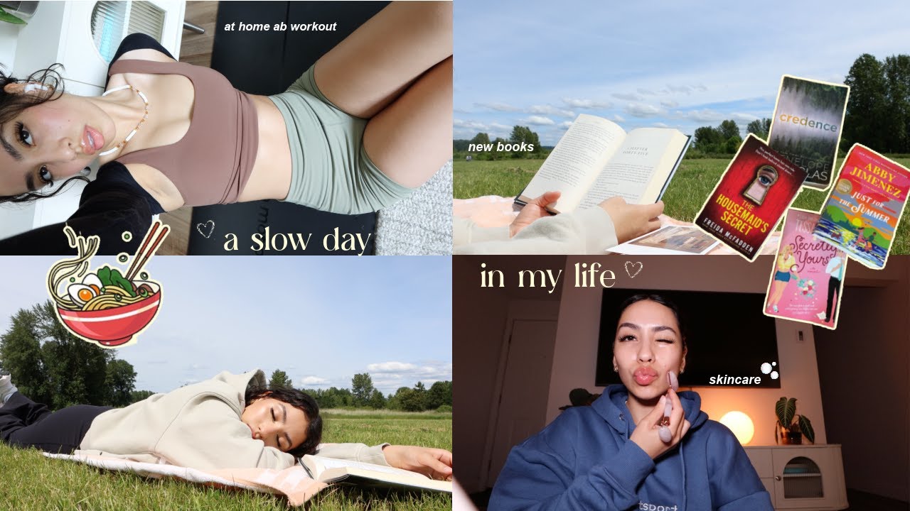 slow day in my life 🍵 | learning french, ab workout, new books, unwinding