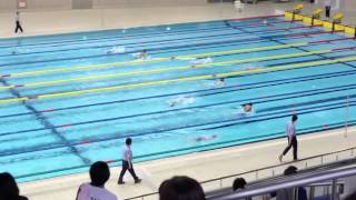 金大水泳中カレ20150705 女子100平泳ぎ　6小林（3亜美）