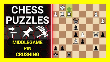 Chess Puzzles to Practice. Themes: Middlegame, Pin, Crushing. Learn Chess