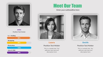 Meet Our Team PowerPoint Slide with Progress Bar | Animated Infographic PowerPoint Presentation