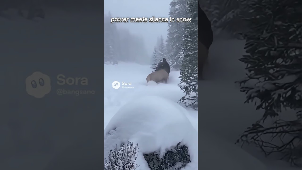 Bear vs Bull Elk 🐻🦌 | Wild Animal Battle in the Frozen Valley
