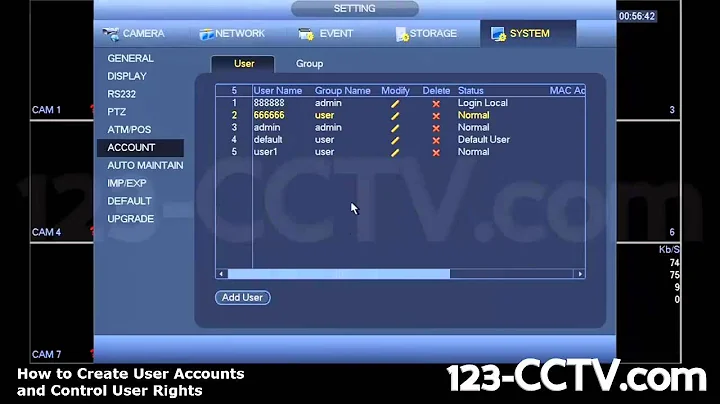 How To Create User Accounts and Control User Rights on Your DVR NVR