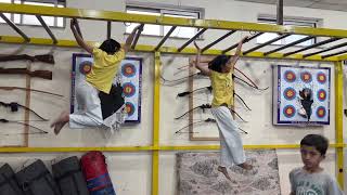 Monkey bar training in Nadeem Martial arts Academy Rawalpindi. 03219566605