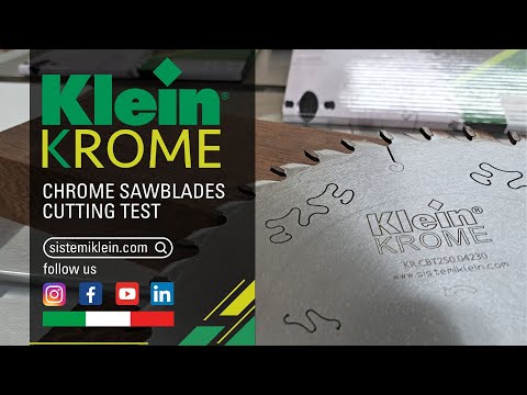 Пила дискова для різання двошарових панелей SISTEMI KLEIN KR FCT з хромованим покриттям, видео 1