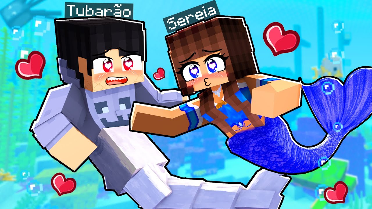 A SEREIA e o TUBARÃO se BEIJARAM na ESCOLA no Minecraft ◂Miika▸