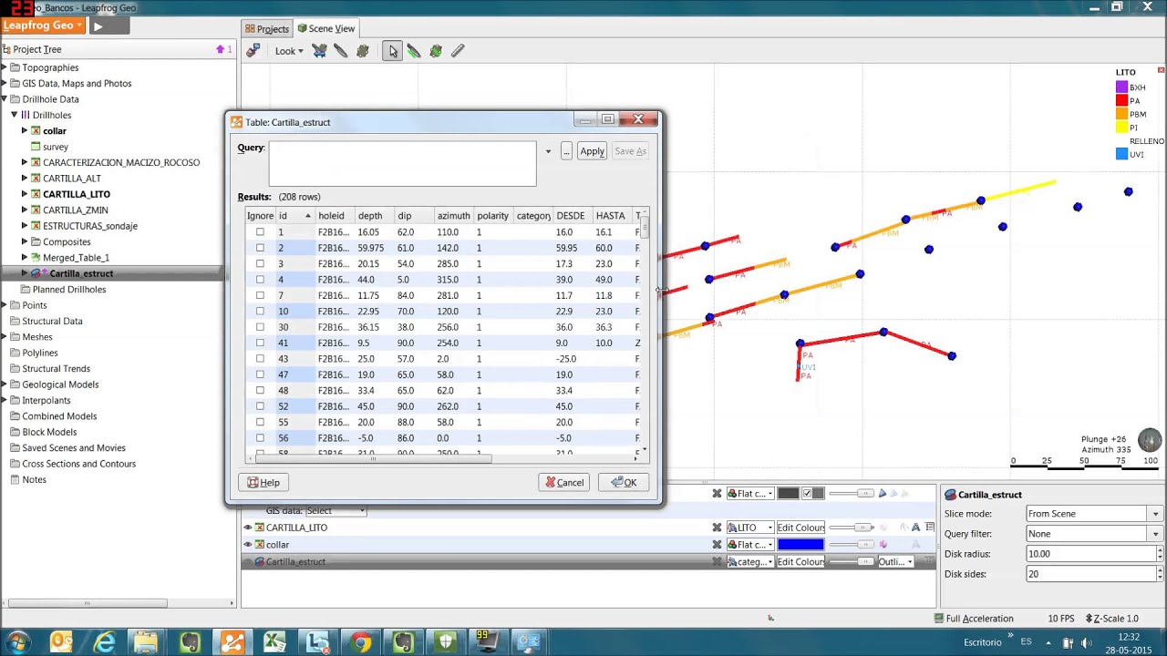 Estructuras en Leapfrog GEO 1 4 Base de datos geologica - YouTube