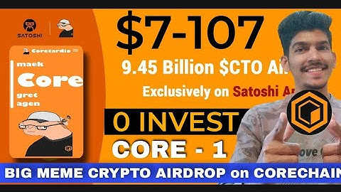 Core Dao new Airdrop 9.5B coin 💥| Satoshi mining update | Oex withdrawal news today | crypto earning