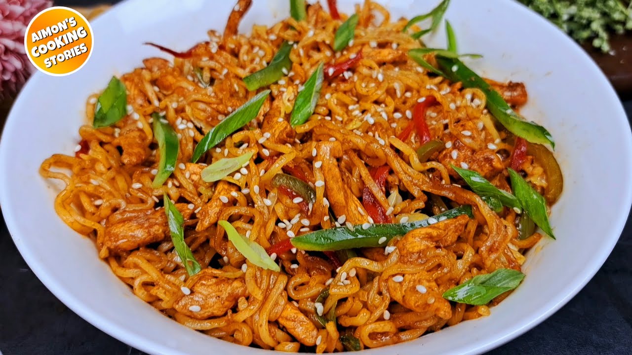 Korean Chicken Noodles Recipe | Authentic Chicken Noodles |