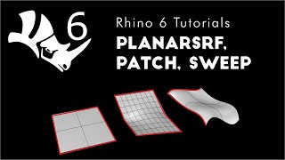 Rhino 6 3D Modeling 1.06  Planarsrf, Patch, Sweep, Loft