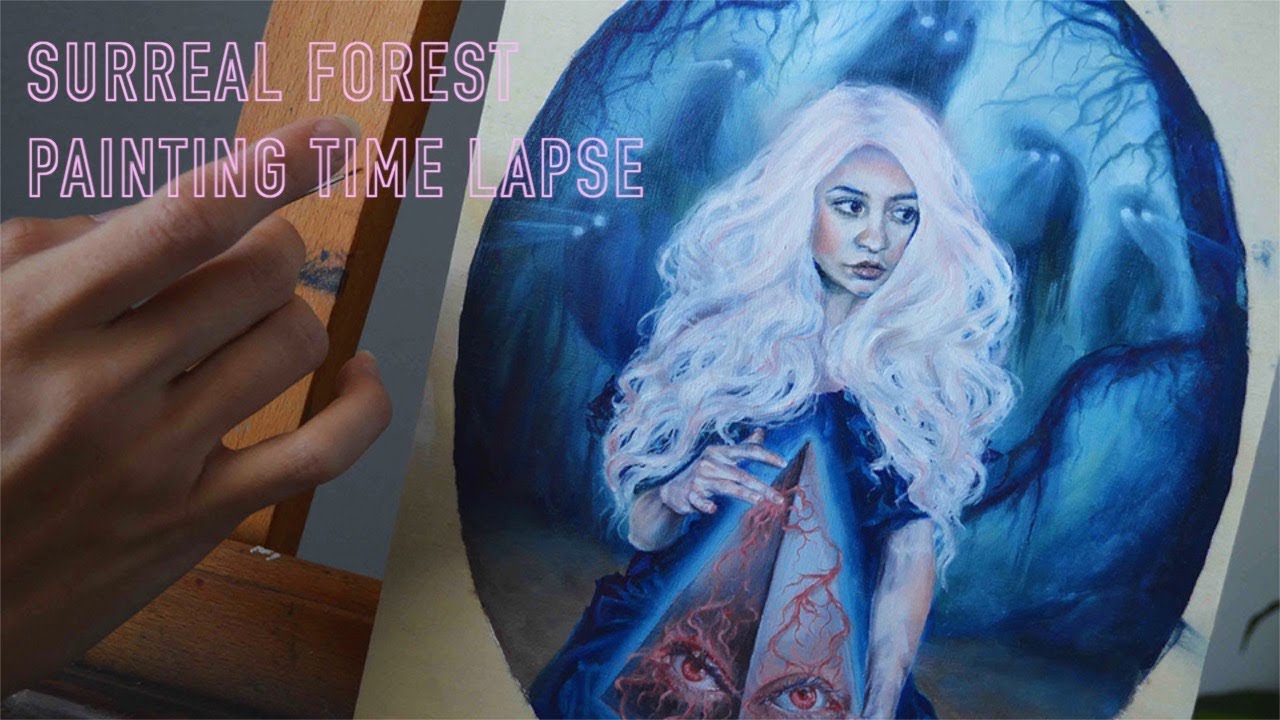 Oil Painting Time Lapse | Dark Surrealism Haunted Forest Portrait