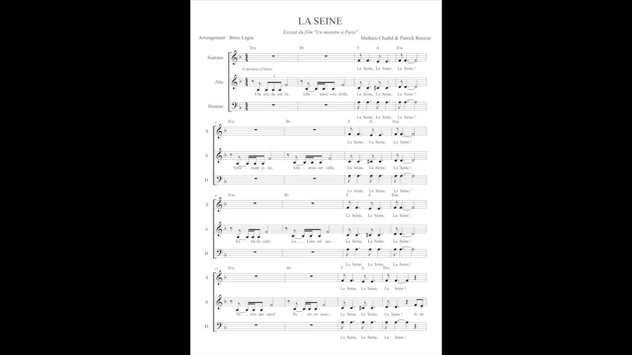 La seine (Extrait du film Un monstre à Paris) Sheet music for