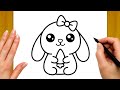 كيف ترسم أرنب كيوت رسم سهل خطوة بخطوة تعليم الرسم للمبتدئين HOW TO DRAW A CUTE BUNNY 