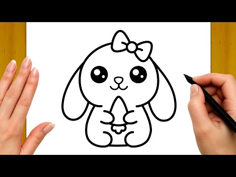 كيف ترسم أرنب كيوت رسم سهل خطوة بخطوة تعليم الرسم للمبتدئين HOW TO DRAW A CUTE BUNNY 