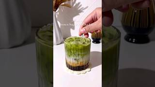 Brown Sugar Matcha Latte viral drink relaxing shorts video