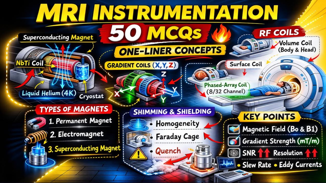 Radiographer MRI Made Easy – Chapter 4 | Instrumentation Explains One Liner MCQs  RRB DSSSB AIIMS