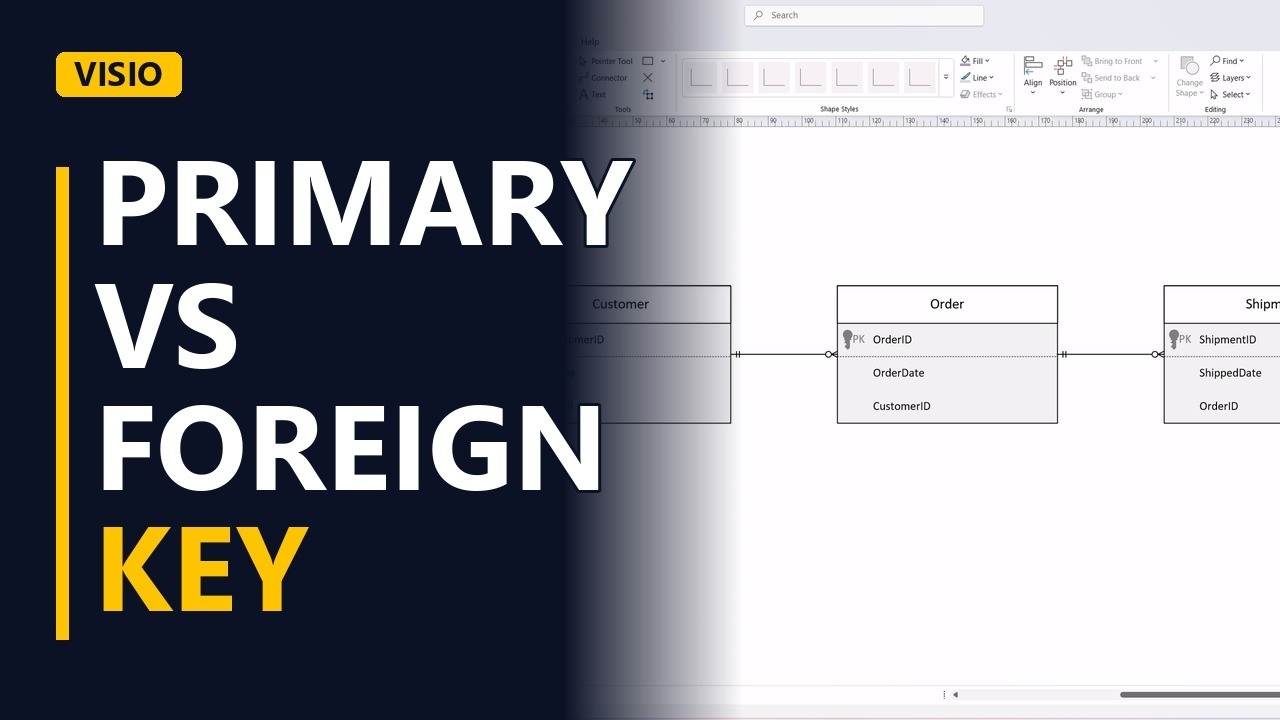 Primary Key vs Foreign Key, Explained on an ER Diagram in Visio