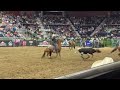 Weatherford College team ropers Jett Stewart and Belden Cox with a 7.0-second run at the CNFR on