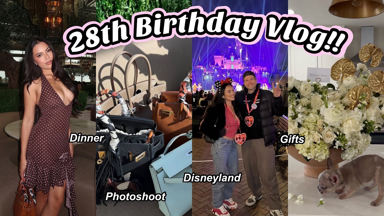 HUGE 28th BIRTHDAY VLOG! 🎉🎂🥳 Disneyland, Opening Gifts, Photoshoot & Puppy!!