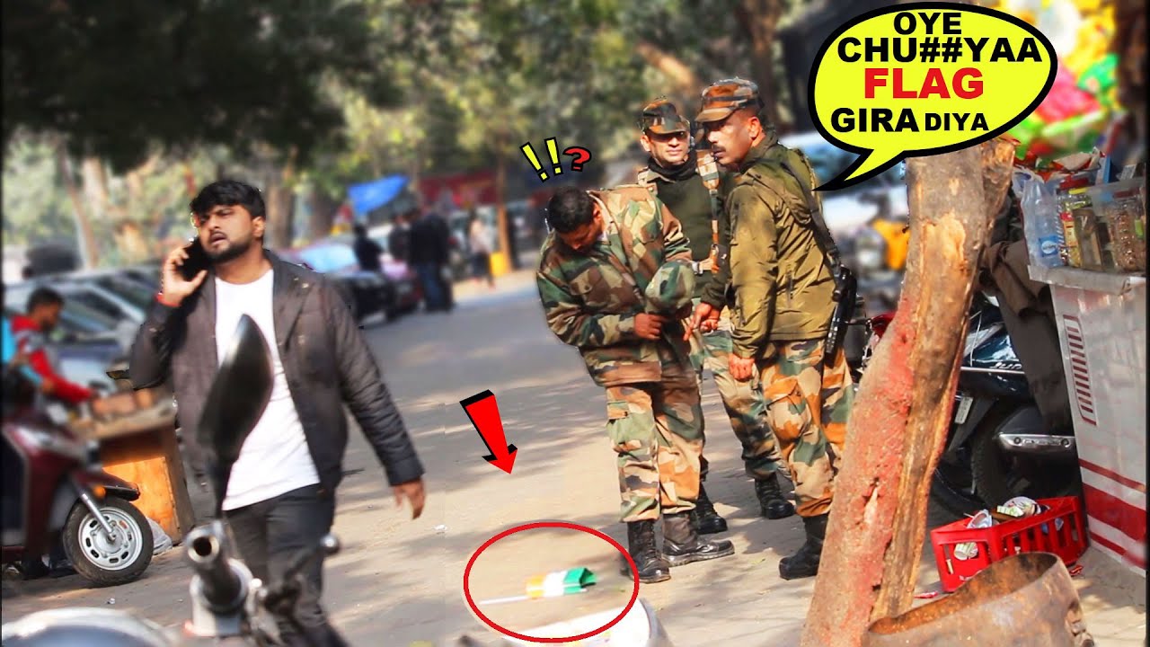 Flag Dropping In Front Of Indian Army || Social Experiment