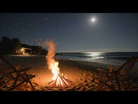 ​Mediterranean Solitude: 5 Hours of Cozy Beach Campfire & Peaceful Tides | Seadust Rest