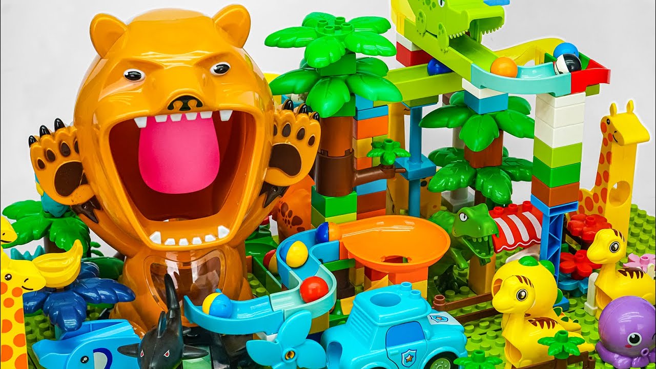 Satisfying Building Blocks Marble Run Love animals! Tiger family block coasters!