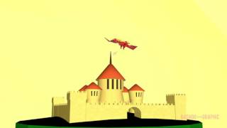 Cinema 4D Ciname4D lowpoly World dragon castle