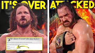 Its Really Over For Aj Styles Wwefan Attacks Drew Mcintyreinappropriate Hhhwrestling News