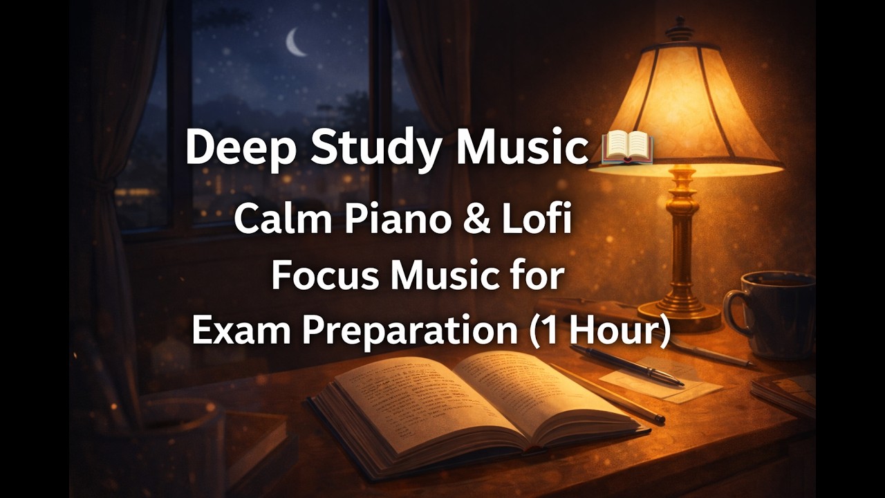 Deep Study Music 📚 Calm Piano & Lofi Focus Music for Exam Preparation (1 Hour)