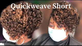 Quickweave Short And Curly | Wonder Wrap Edges #quickweave #fyp #viral #shorthair