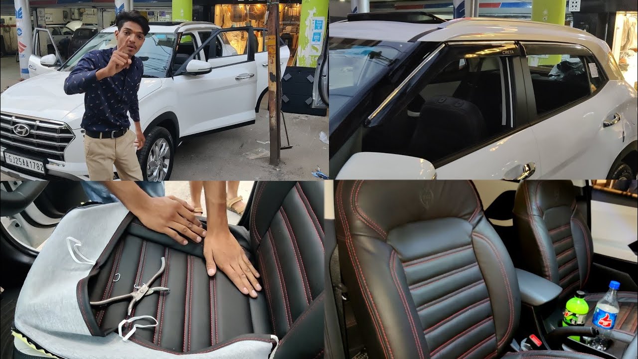 Hyundai Creta Accessories, GTLINE Bucket Fit Seat Covers, Chrome Rain