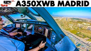 Airbus A350XWB landing at Madrid | World2Fly Cockpit