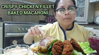 CRISPY CHICKEN FILLET AND BAKED MACARONI MUKBANG | ASMR EATING | MUKBANG PHILIPPINES