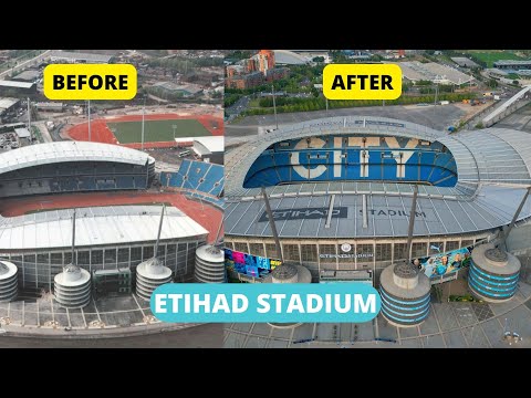 MANCHESTER CITY STADIUM!! evolution etihad stadium from 2002 to 2023