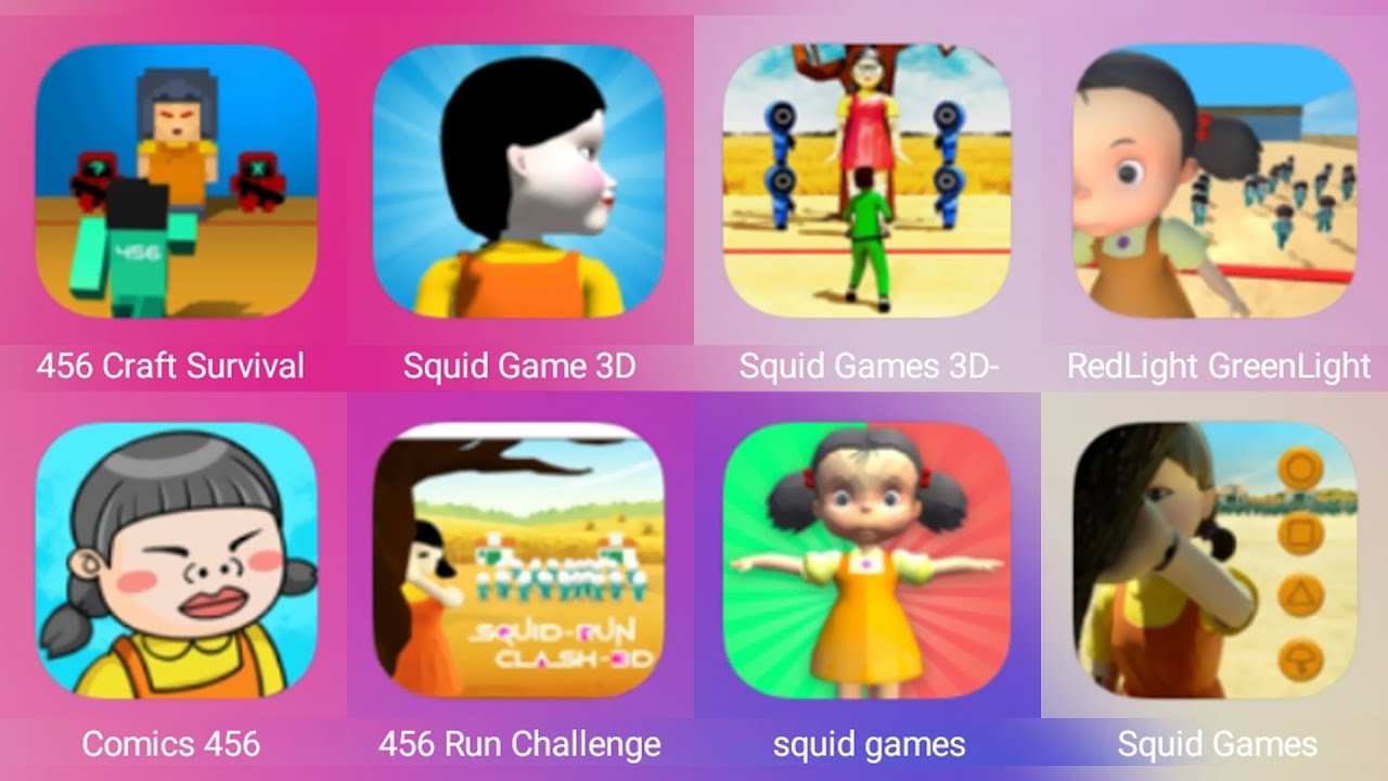 456 Craft Survival, Игра «Кальмар 3D», Игра «Кальмар 3D: Выживание», Красный свет, Зелёный свет, ...