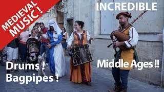 Live Bagpipes ! Medieval Town which hosted Joan of Arc in Middle ages period ! Hurryken Production