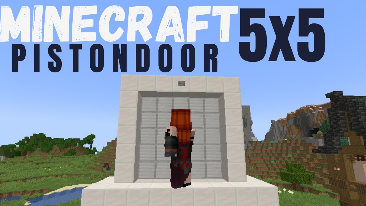 Minecraft How to Build 5x5 Flying Machine Piston Door Redstone for