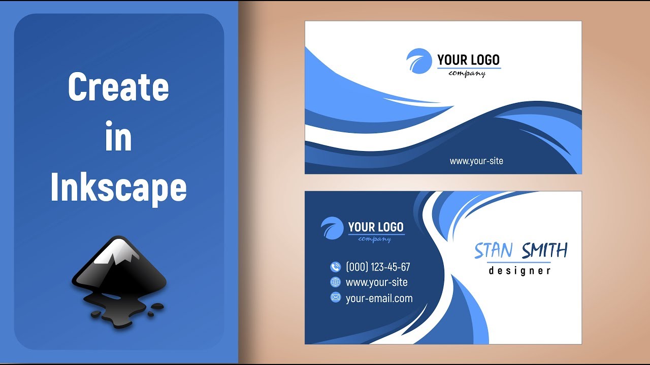 vector business card  2022 Update  Inkscape Speed Art: Design Business Card