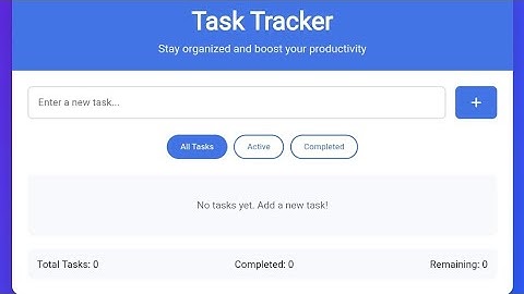 ✅ Task Tracker Project using HTML, CSS & JavaScript | To-Do List App for Beginners