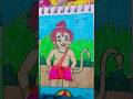 Cute Hanuman ji 🙏🚩🌺🌼🌸#art #painting #shortvideo 🎨 💖 ✨️
