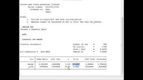 Stata two-by-two logit